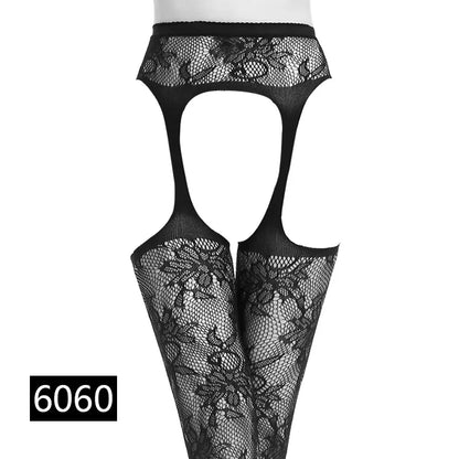 Women Sexy Lingerie Stockings Garter Belt Stripe Elastic Stockings Black Fishnet Stocking Thigh Sheer Tights Pantyhose Dropship